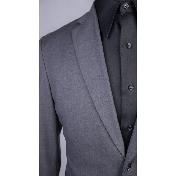 H&M Blazer Jacket Size 40R Slim Fit Gray Stretch Sport Coat Two Button Poly - Picture 5 of 13